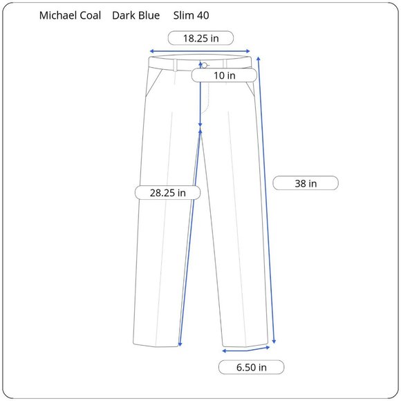 New Michael Coal Brad Mens US Size 40 x 28 Slim Dark Blue Woven Jacquard Capri - Picture 3 of 10